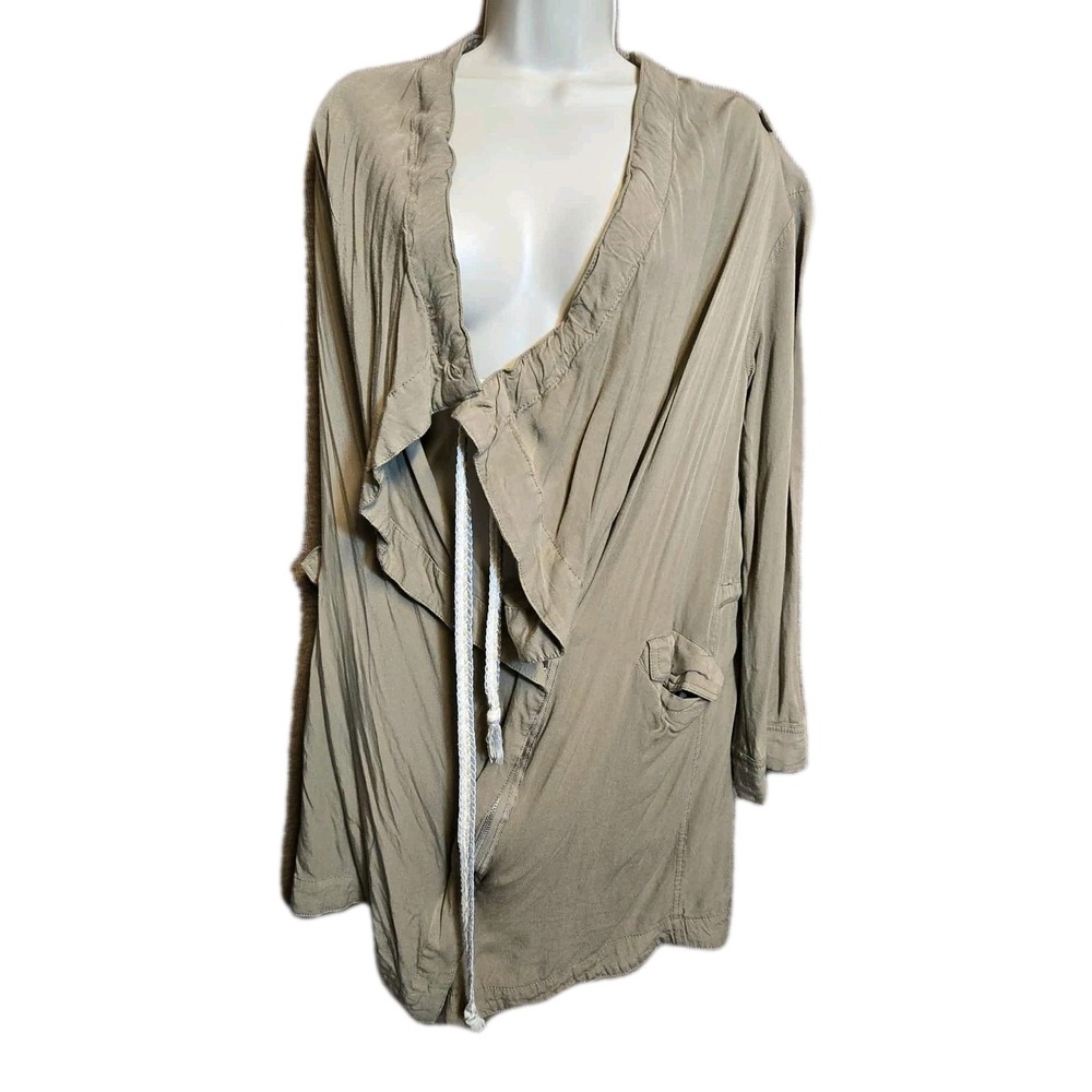 🌿 Hem & Thread Women's Long‎ Open Front Jacket Cardigan – Size L 🌿